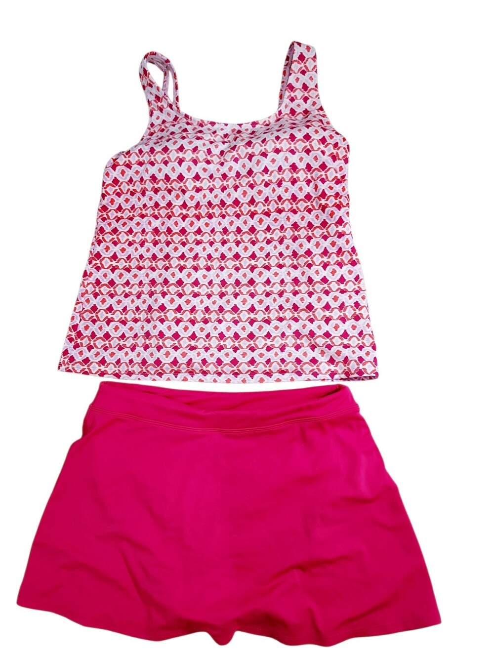 LL Bean Pink Print Tankini Set 8